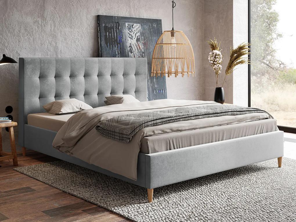PROXIMA.store - Škandinávska čalúnená posteľ ROSE ROZMER: 160 x 200 cm, FARBA NÔH: biela