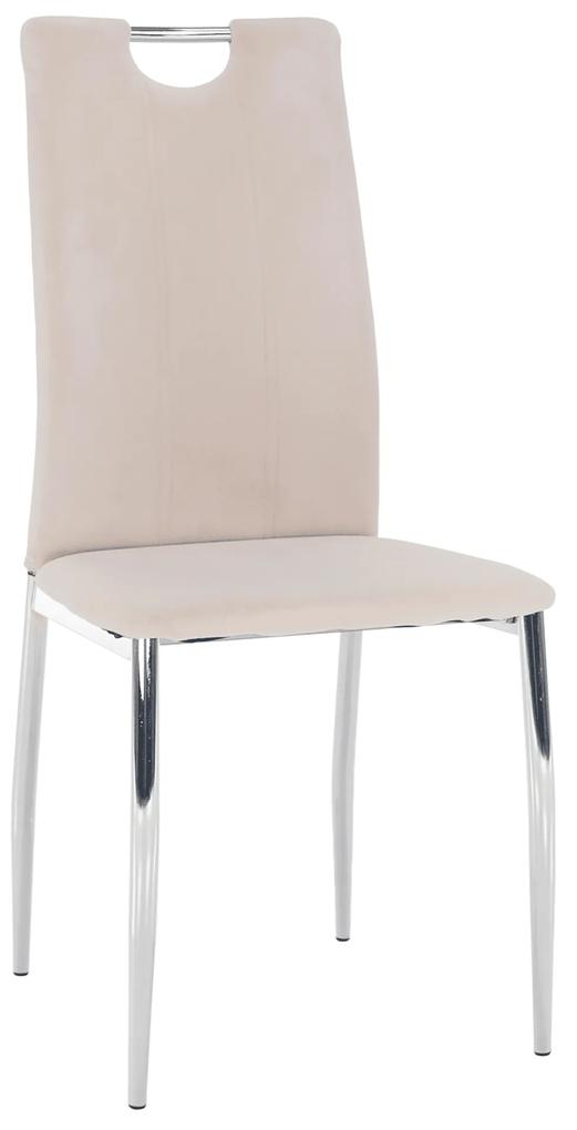Kondela Jedálenská stolička, béžová Dulux Velvet látka/chróm, OLIVA NEW 70790