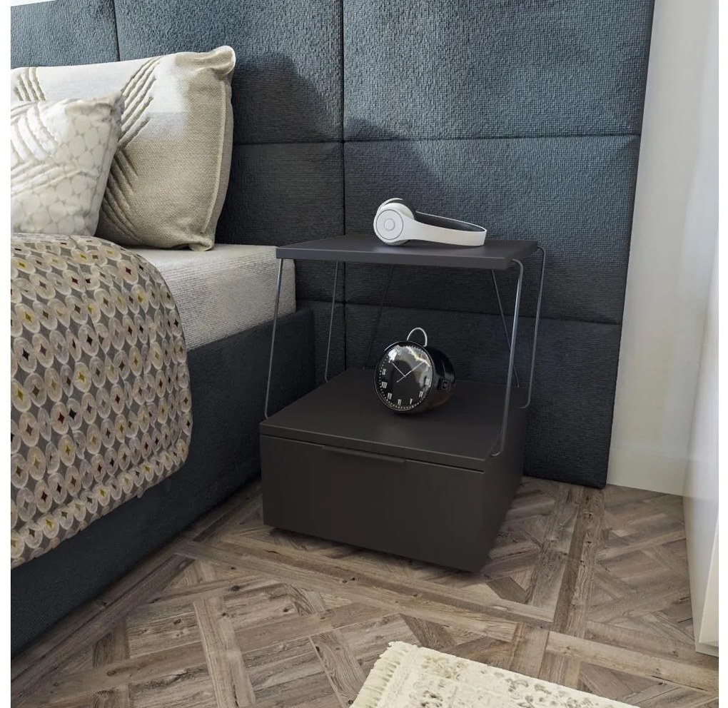 Nočný stolík TEKOBA 52x42 cm antracit