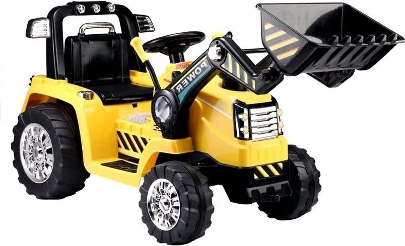 LEAN CARS Elektrický traktor s bagrom na batérie ZP1005 pre deti žltý