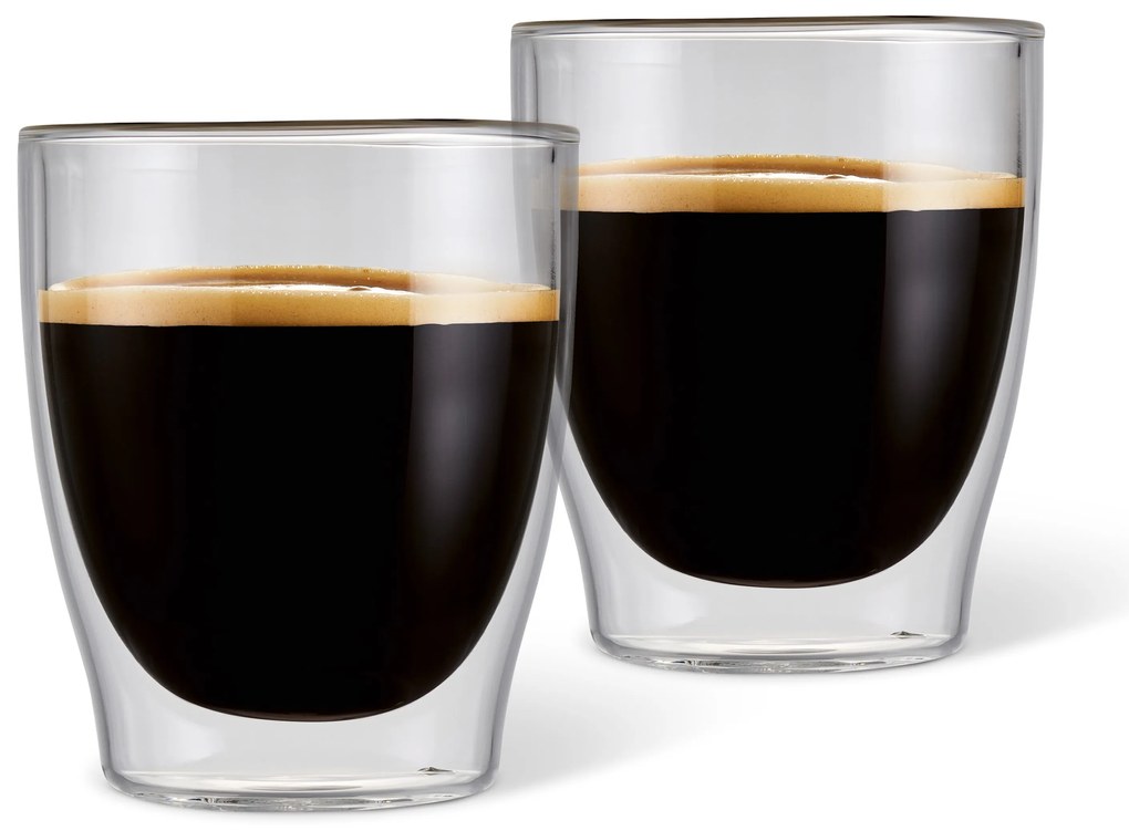 2 dvojstenné poháre na espresso