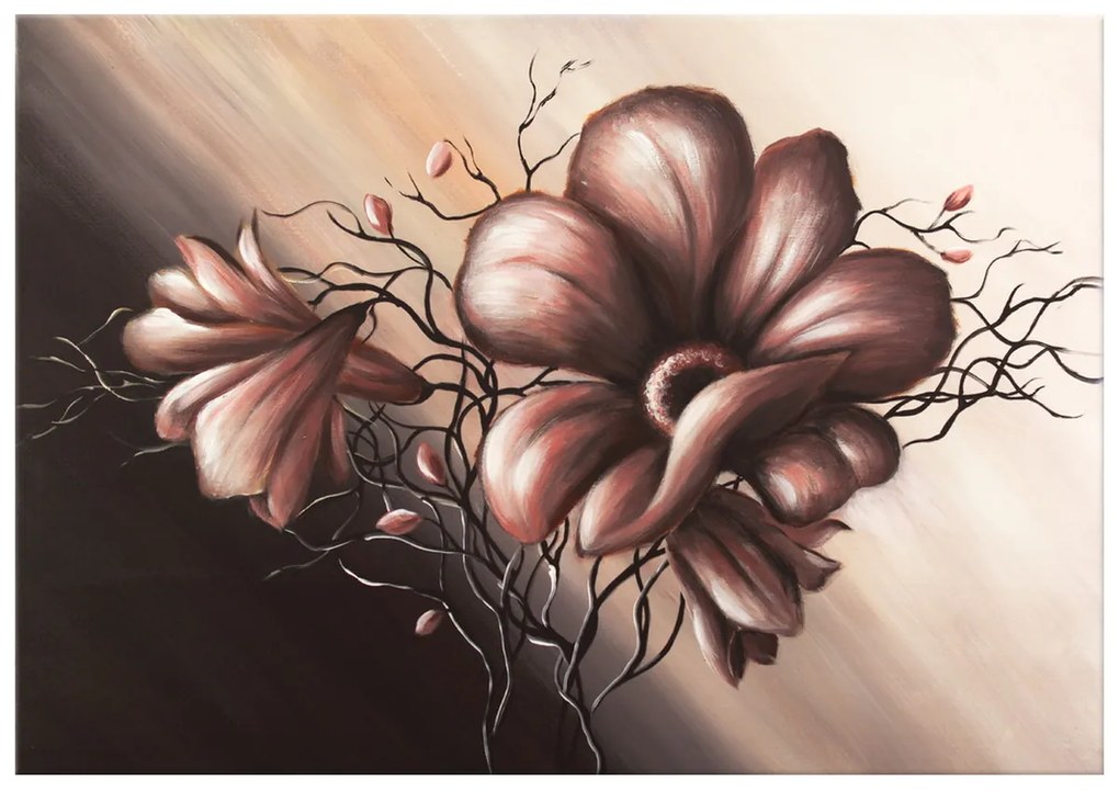 Gario Ručne maľovaný obraz Jemné Dálie Rozmery: 120 x 80 cm
