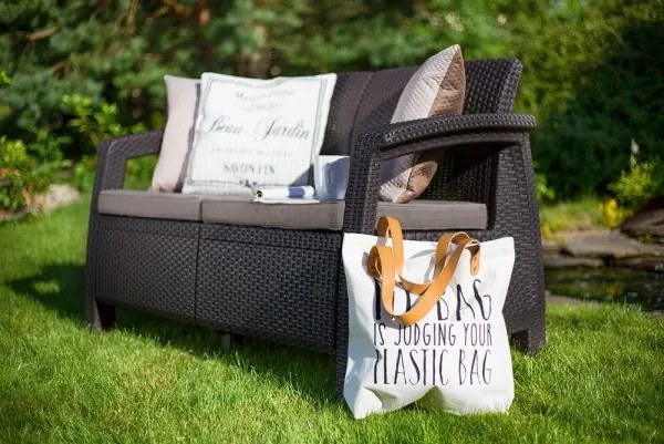 InternetovaZahrada - Záhradná lavica MODERN LOVE SEAT - hnedá