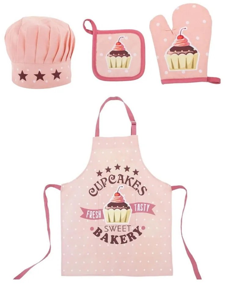Bavlnená detská kuchynská súprava 4 ks Cupcakes - Tiseco Home Studio