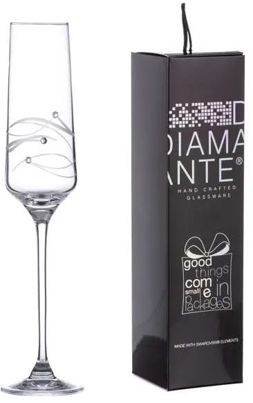 Diamante Spiral Swarovski poháre na sekt 190 ml