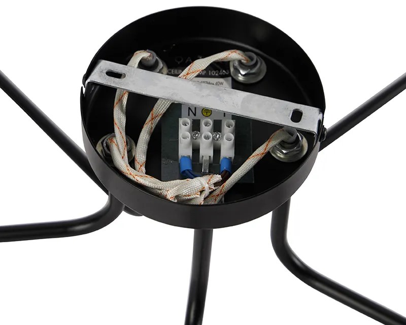 Dizajnové stropné svietidlo čierne 5-žiarovkové - Facile