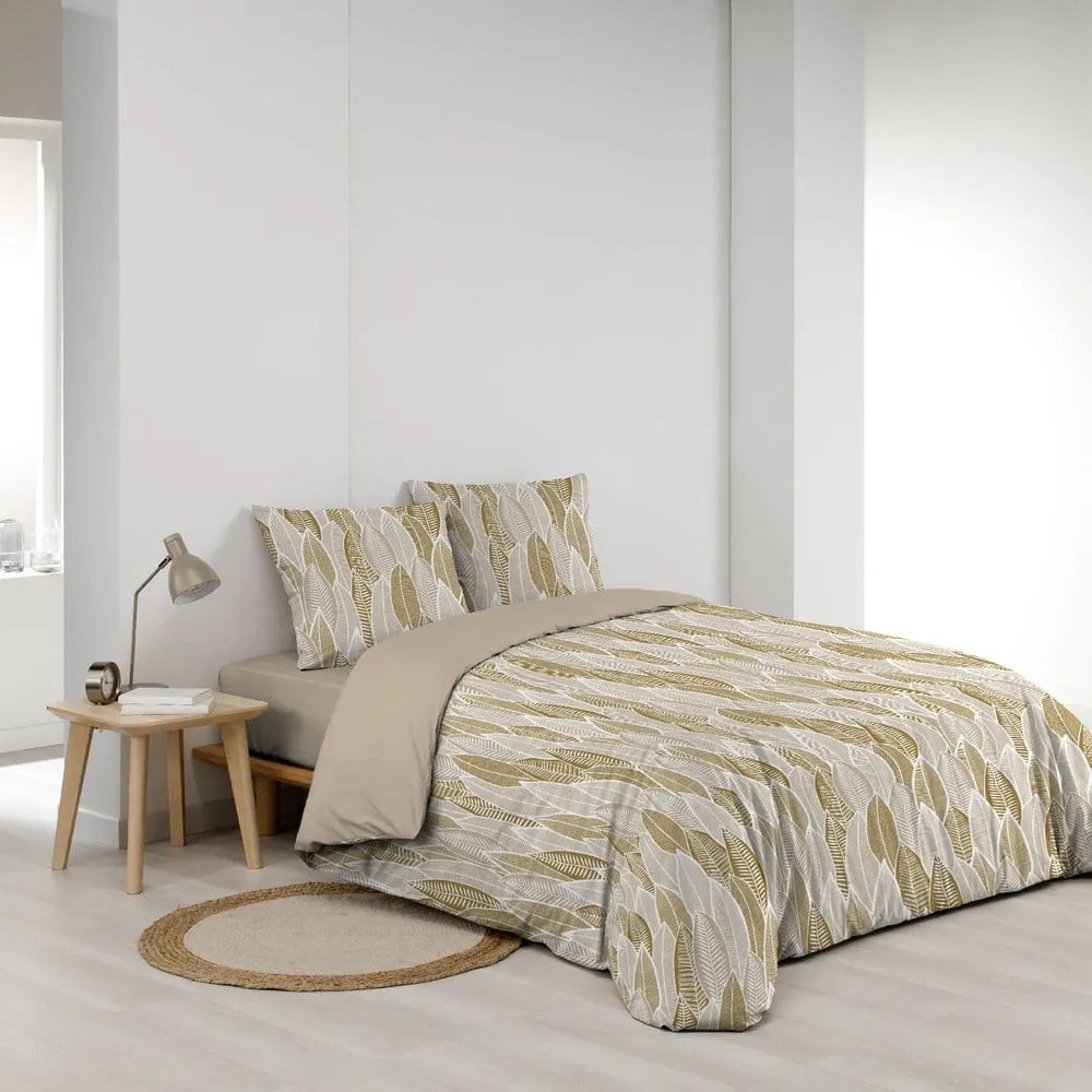 Okrovožlté obliečky na dvojlôžko/predĺžené z mikrovlákna 240x220 cm Kim – douceur d'intérieur