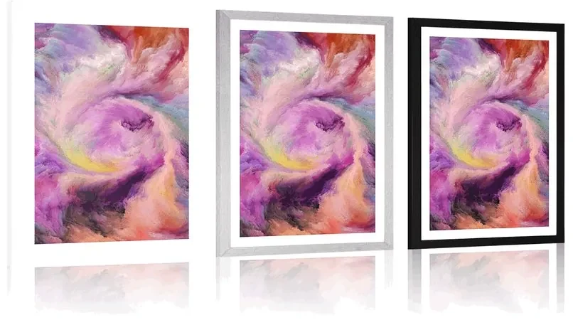 Plagát s paspartou farebná špirála - 30x45 silver