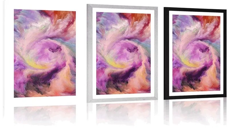 Plagát s paspartou farebná špirála - 30x45 white