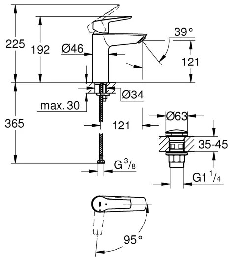 GROHE 23746002 - Umývadlová batéria START veľkosť M lesklý chróm