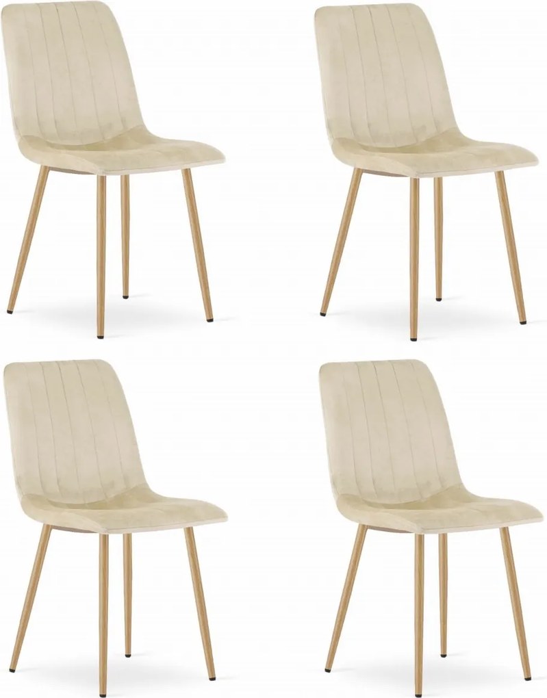 AKCIA Krémová zamatová stolička LAVA II. akosť