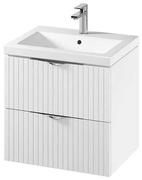 Cersanit Tirso, závesná umývadlová skrinka 594x447x572 mm + keramické umývadlo, biela matná, S801-545