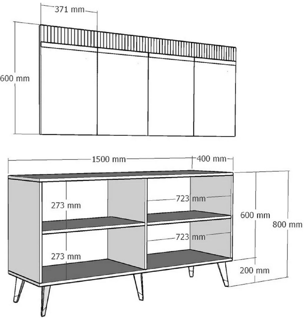 Skrinka Defne White and Silver