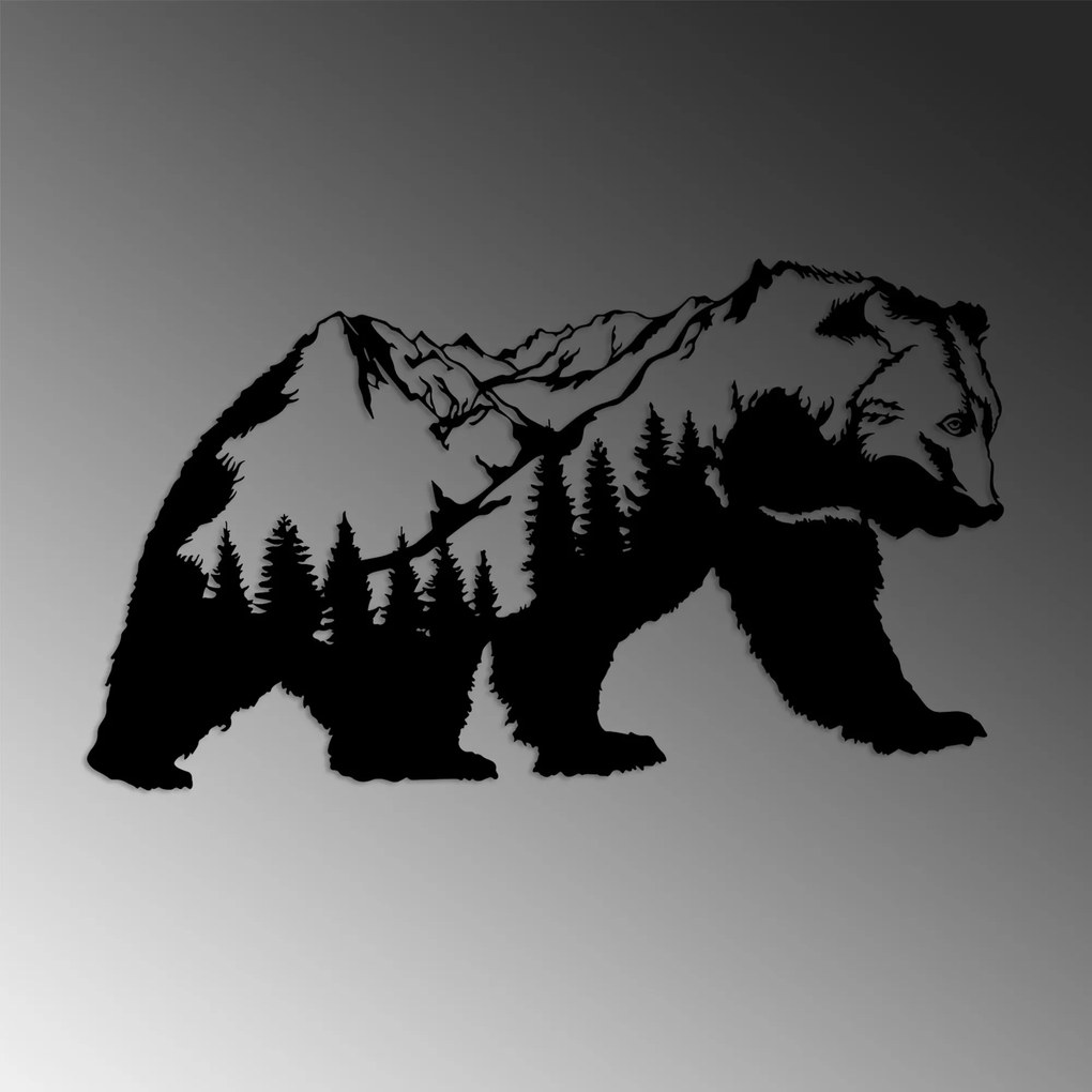 Nástenná kovová dekorácia Orso-1 čierna