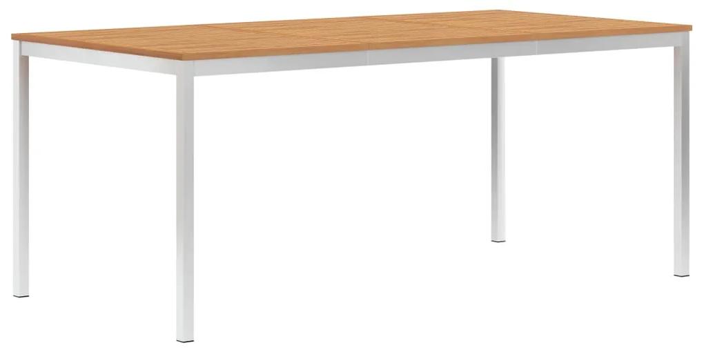 vidaXL Záhradný jedálenský stôl 180x90x75 cm teakový masív a nehrdzavejúca oceľ