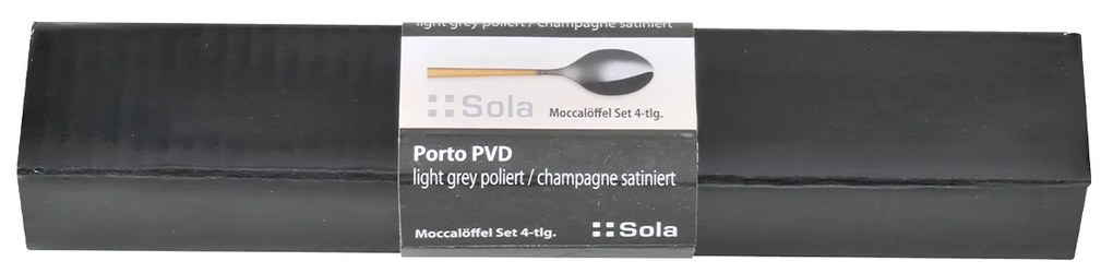 Mocca lyžičky set 4 ks - Porto PVD tmavý titánový / zlatý pieskovaný - 110297