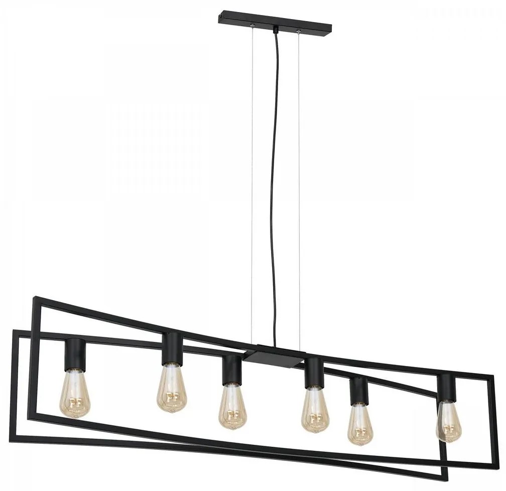 Luster na lanku TUNJA 6xE27/60W/230V čierna