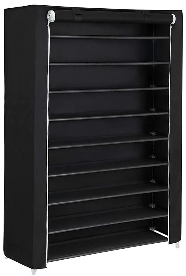 Úložná textilná skriňa s policami MATIS 100x162 cm čierna