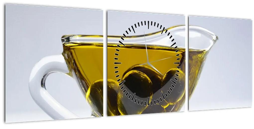 Obraz olivového oleja (s hodinami) (90x30 cm)