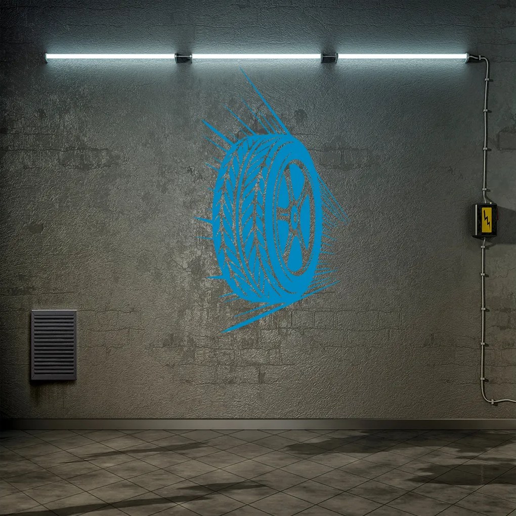 Veselá Stena Samolepka Pretekárska pneumatika Farba: modrá, Veľkosť: 60 x 102 cm