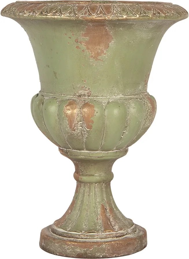 Zelený dekoračný kvetináč v barokovom štýle Baroque – Ø 26*34 cm