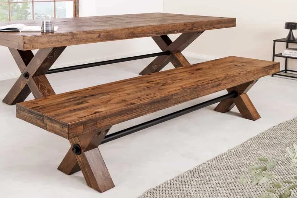 Rustikálna jedálenská lavica Morelos borovica 180cm