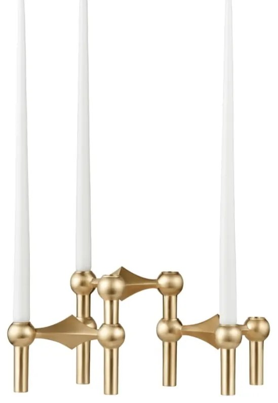 Stoff Nagel Designový svícen STOFF Nagel Brushed Brass – set 3 ks