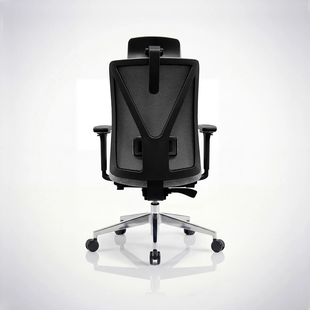 Ergonomická otočná kancelárska stolička, sivá: VECTOR