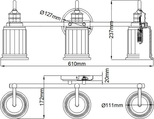 Quoizel QZ-SWELL3-PC-BATH-LED Kúpeľňové nástenné svietidlo SWELL 3xG9/3W/230V IP44 chróm