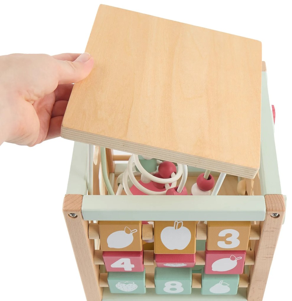 Bieco - Motorická kocka s labyrintom - berry