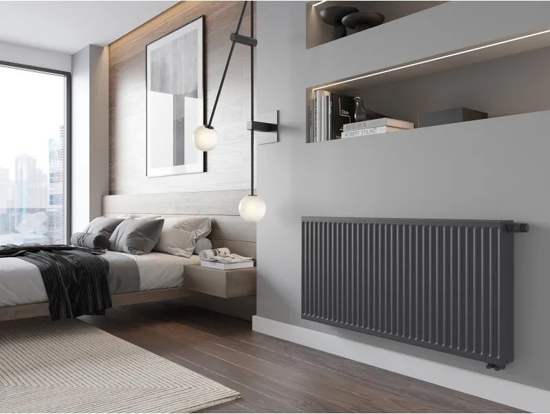 Mexen, Panelový radiátor Mexen CV22 600 x 600 mm, spodné pripojenie, 992 W, antracit - W622-060-060-66