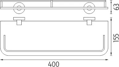 Nimco Polica s ohrádkou, 40 cm UNIX - UN 13091AX-40-26