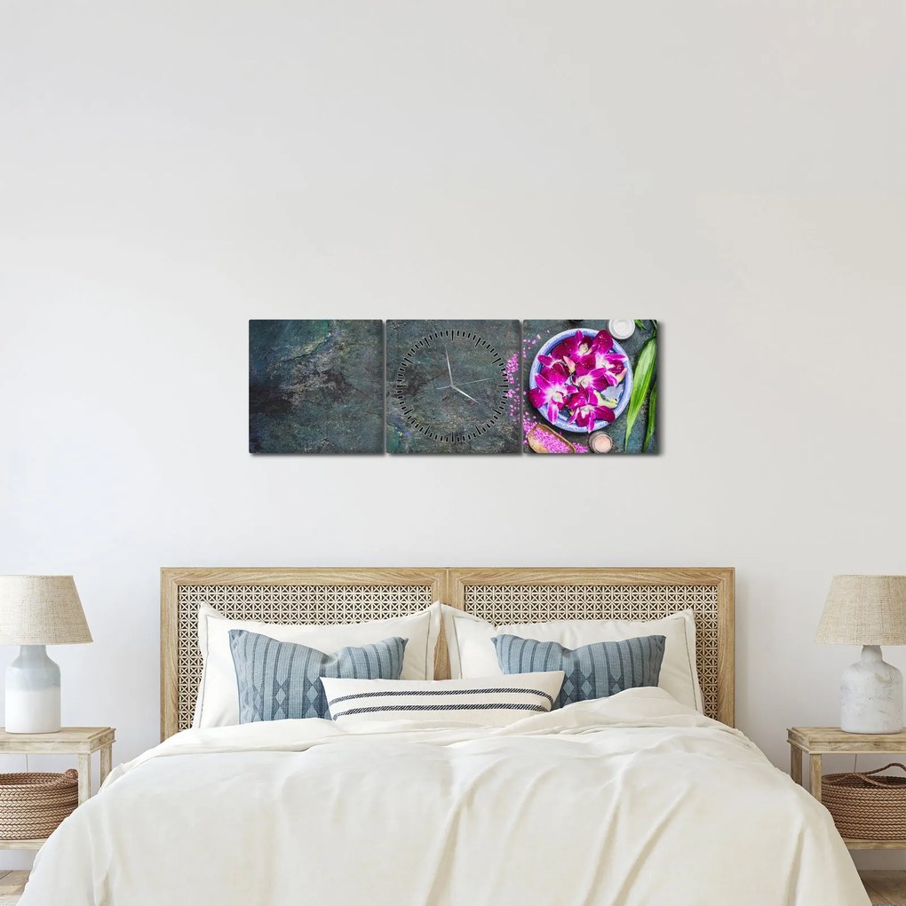 Obraz - Wellness (s hodinami) (90x30 cm)