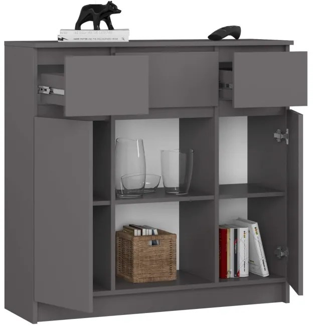 Komoda K100 2D 3SZ 2P sivá