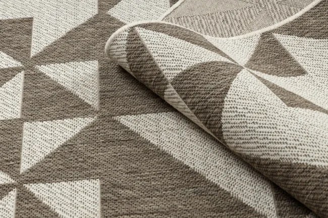 Koberec Šnúrkový SIZAL FLOORLUX 20489 champagne / taupe Trojuholníky