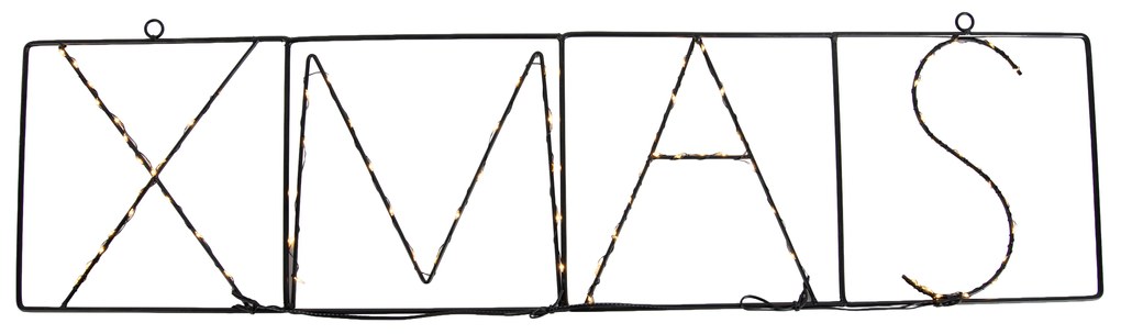 Vianočná nástenná lampa čierna XMAS vrátane LED s časovačom IP44 - Yoro