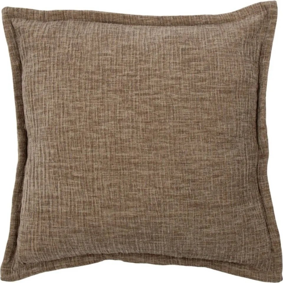 Vankúš z krčeného zamatu Crinkled velvet taupe – 45*45*6 cm