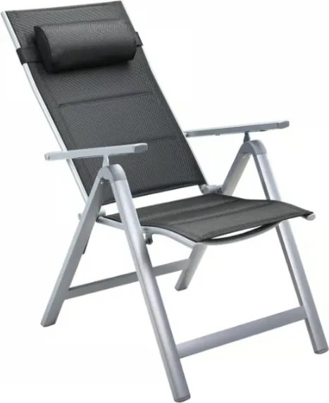 Záhradná polohovateľná stolička / kreslá Altessa Premium 2 ks - strieborná