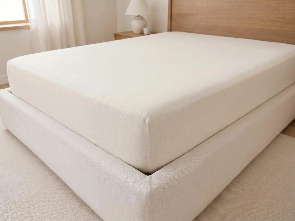 Plachta s gumičkou JERSEY krémová 160 g/m² Rozmer: 160x200x25 cm