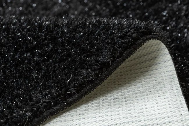 Kúpeľňový koberček SYNERGY glamour / lurex, čierny kruh