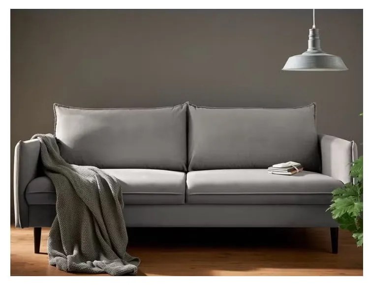 Sivá zamatová pohovka 203 cm Juli – Ropez