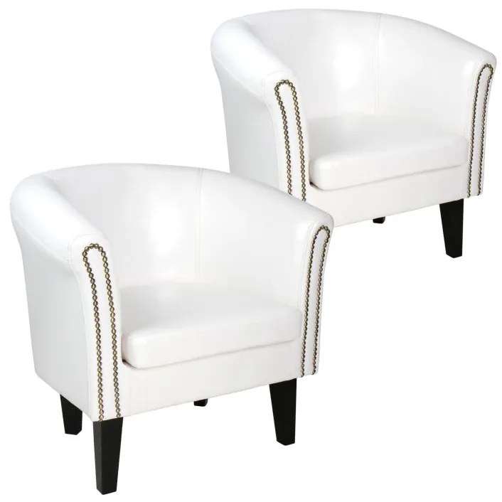 MIADOMODO Sada kresiel Chesterfield, 58 x 71 x 70 cm, biela