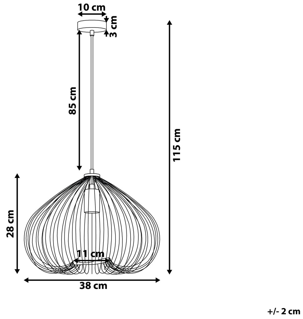 Čierna závesná lampa TORDINO Beliani