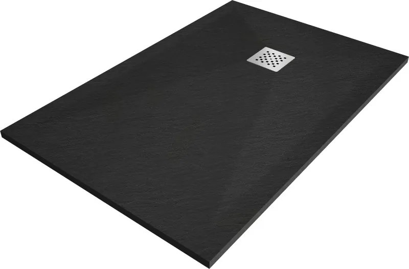 Mexen Stone+ rektangulárny kompozitový sprchovací kút 110 x 80 cm, čierny - 44708011
