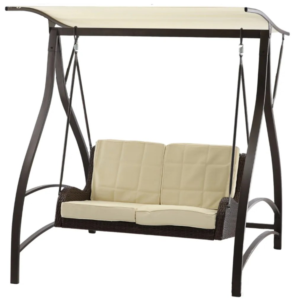 Záhradná hojdačka TEODOR 166 cm hnedo-béžová