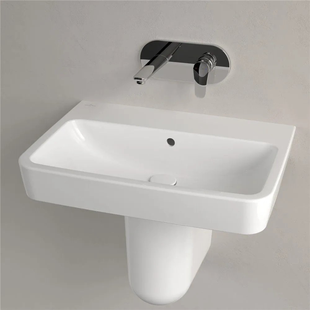 VILLEROY & BOCH O.novo závesné umývadlo bez otvoru, s prepadom, 650 x 460 mm, biela alpská, s povrchom AntiBac a CeramicPlus, 4A4167T2