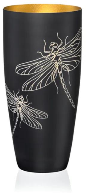 Váza, Černá, Crystalex, 25 cm