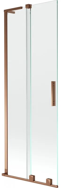Mexen Velar L, 2-krídlová posuvná vaňová zástena 70 x 150 cm, 8mm číre sklo, ružové zlato, 896-070-003-01-60