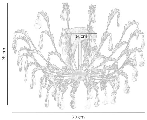 ONLI - Stropné svietidlo TERESA 5xE14/6W/230V bronzové