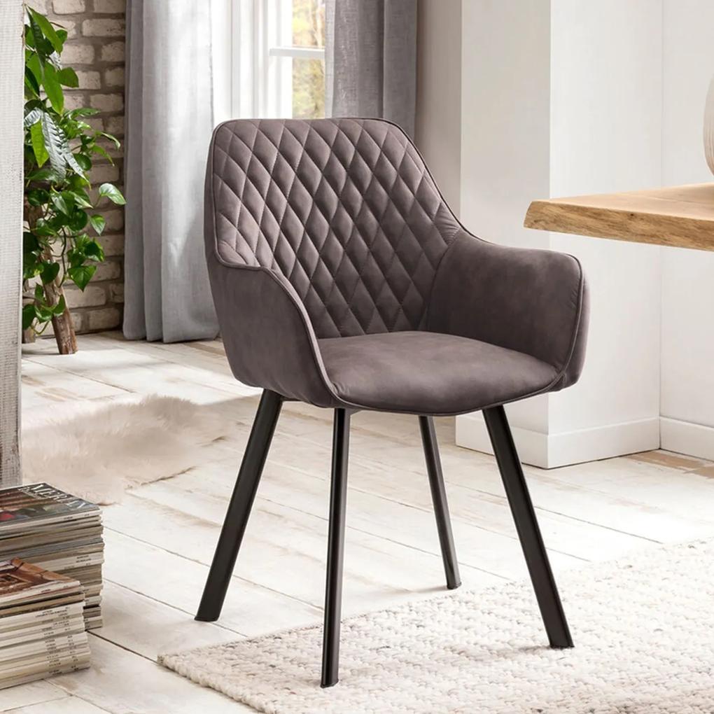 Jedálenská stolička tmavošedá koženka 57,5 × 59 × 84 cm SALESFEVER
